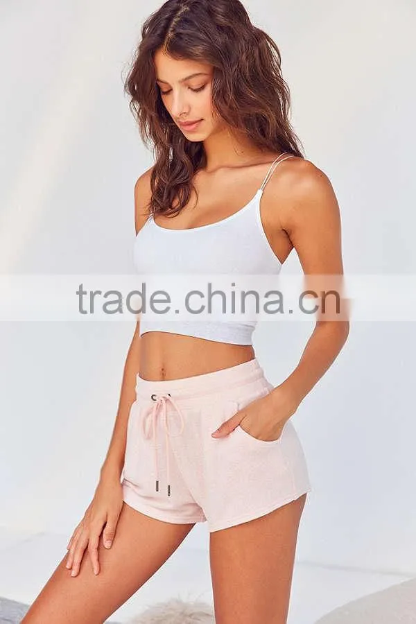MGOO Hot Slae Sexy Hot Brushed Short Pant Women Plain Cozy-casual Sport Shorts With Angled Side Pockets
