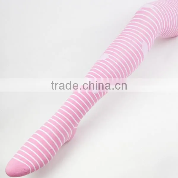 Pink Socks Long Tights Girl Strip Pink Socks