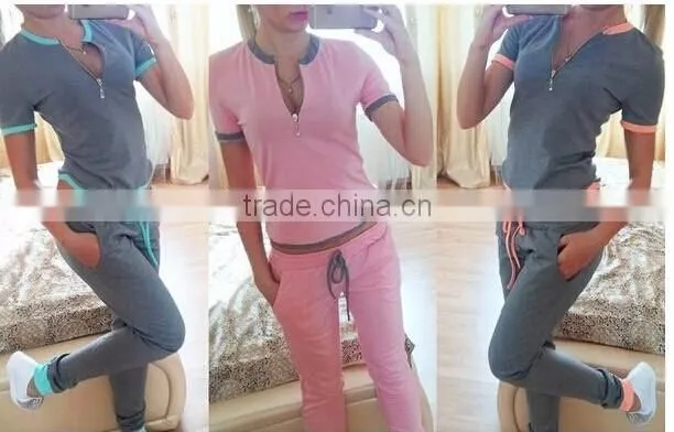 2016 Hot Sale spring style sweat shirt Print tracksuit women Long Pants Pullover Tops Womens set Women Sport Suits