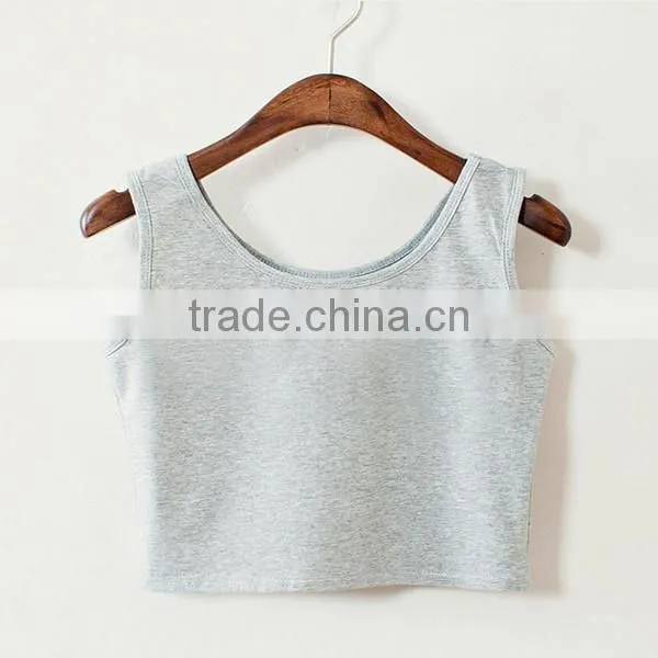 2015 New Arrival Design Your Own Printing Sexy Young Lady Short Tank Top