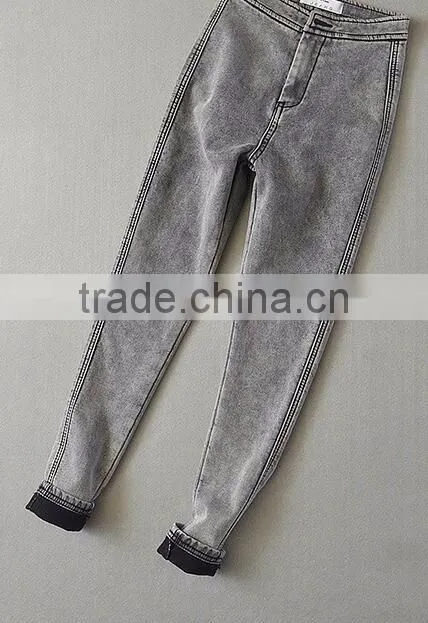 Runwaylover EY0626P Winter Ladies Skinny Long Denim Jeans Women