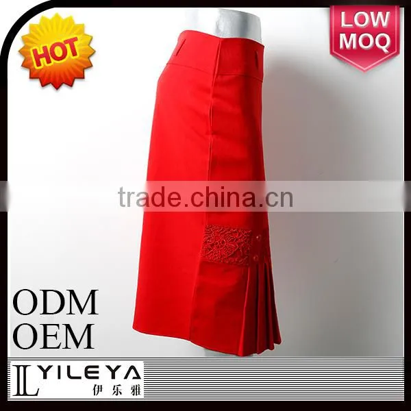 2015 Fashional new designed red color crochet knit skirt