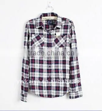 new design shirts 2014 blouses plaid shirt for women western plaid shirts