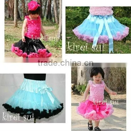 Teen Adult BLACK HOT PINK Ruffles Pettiskirt Party Tutu W35D