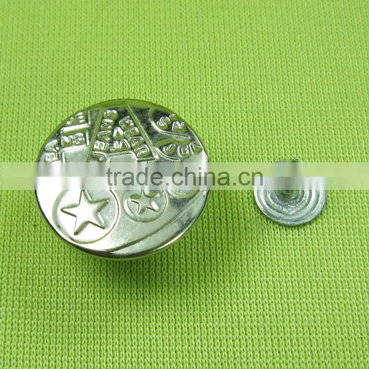 round square metal button jeans fabric button and Low MOQ