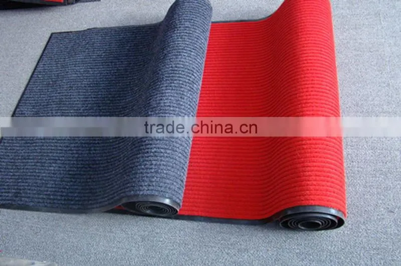 needle punched ribbed non-woven carpet with pvc backing