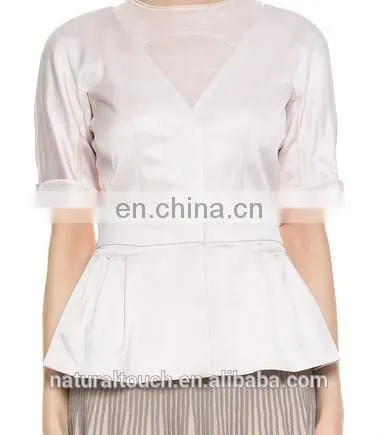 2015 women Classy V-Neck grace ruffles buttom jacket NT10