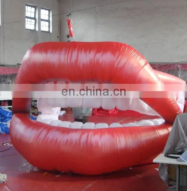 Giant hanging inflatable lips for event decoration