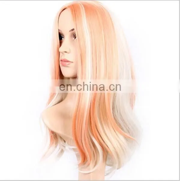 Girls share in the white dyed micro volume wigs