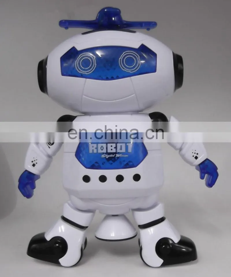 Battery operated dancing and singing remote control robot toy with LED light