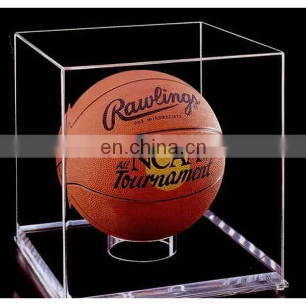 Clear cube plexiglass basketball display box pmma plexiglass basketball case acrylic basketball case
