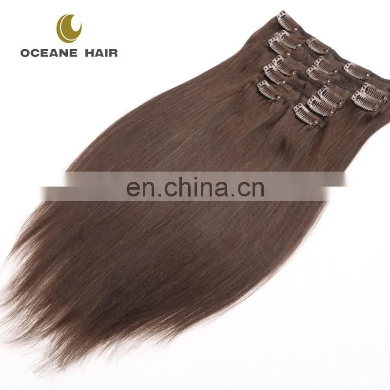No tangle and shedding grey color clip in hair extension prices