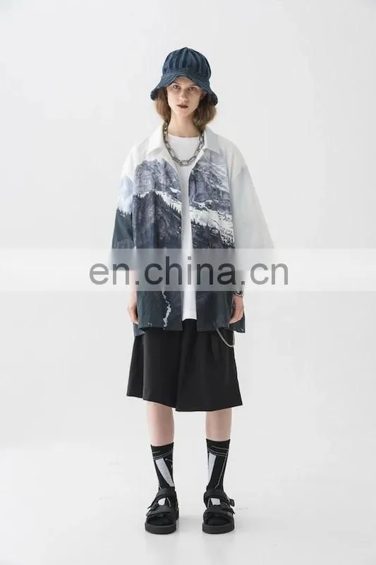 Diznew 2020 Men's New Fashion Casual Shirt Button Up Custom Print Short Sleeves Shirts Designs