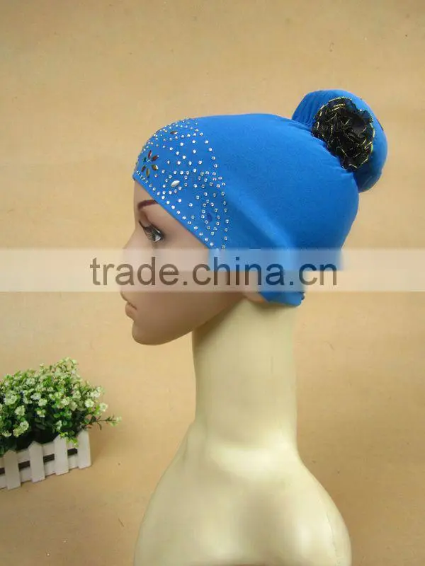A523 fashion flower islamic hijab cap,muslim hejab hat