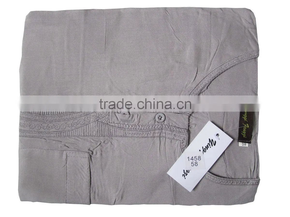 CM003 New daffah thobe 100% cotton poplin 137cm comfortable summer arabic men clothes short sleeve Muslim thobe
