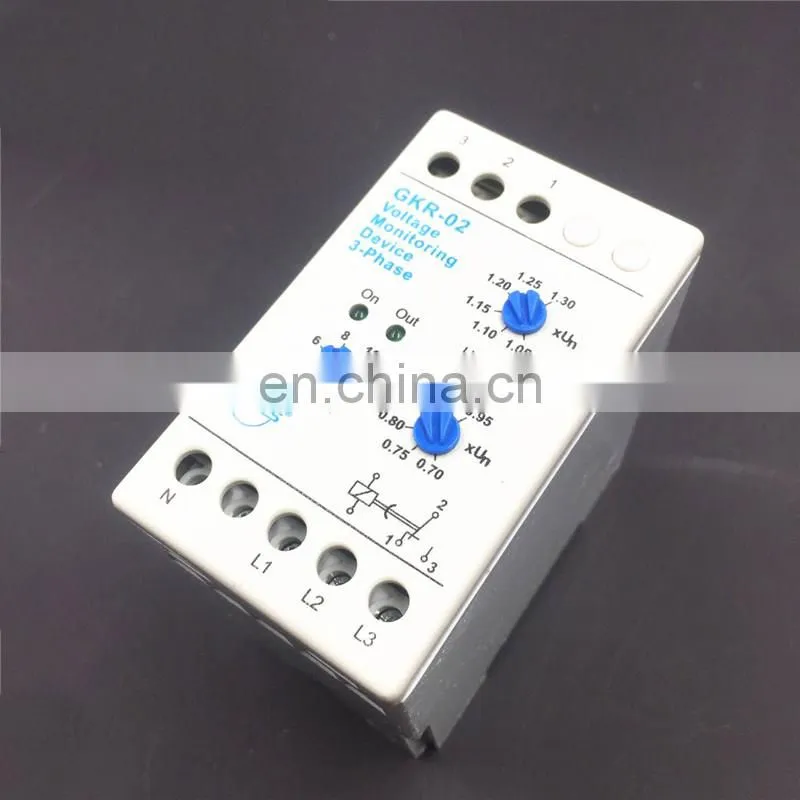 GKR-02 Voltage Monitoring Device Relay Phase Failure And Phase-sequence Protection Relay Din Rail Motor Protection