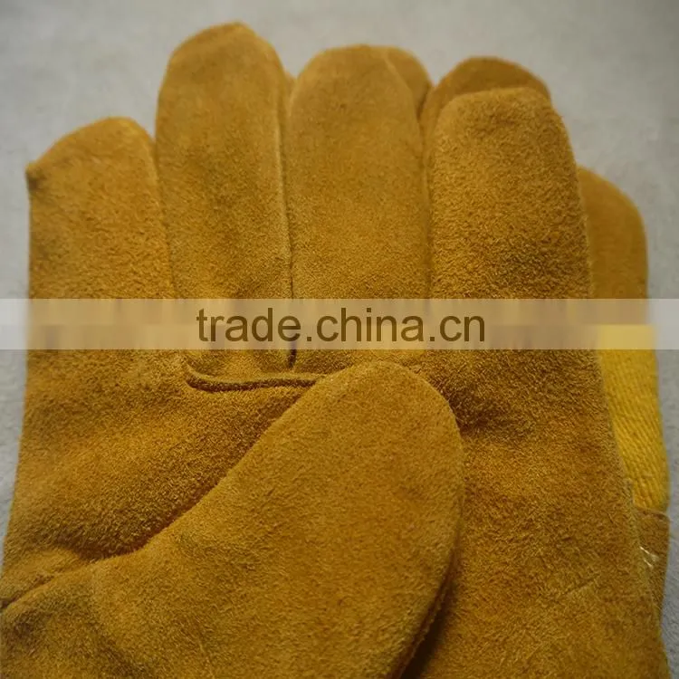 AB grade cow split leather working gloves, winter safety gloves with CE standard