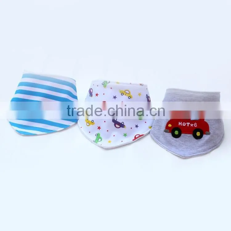 2016 customize top quality of baby double cotton bandana bibs