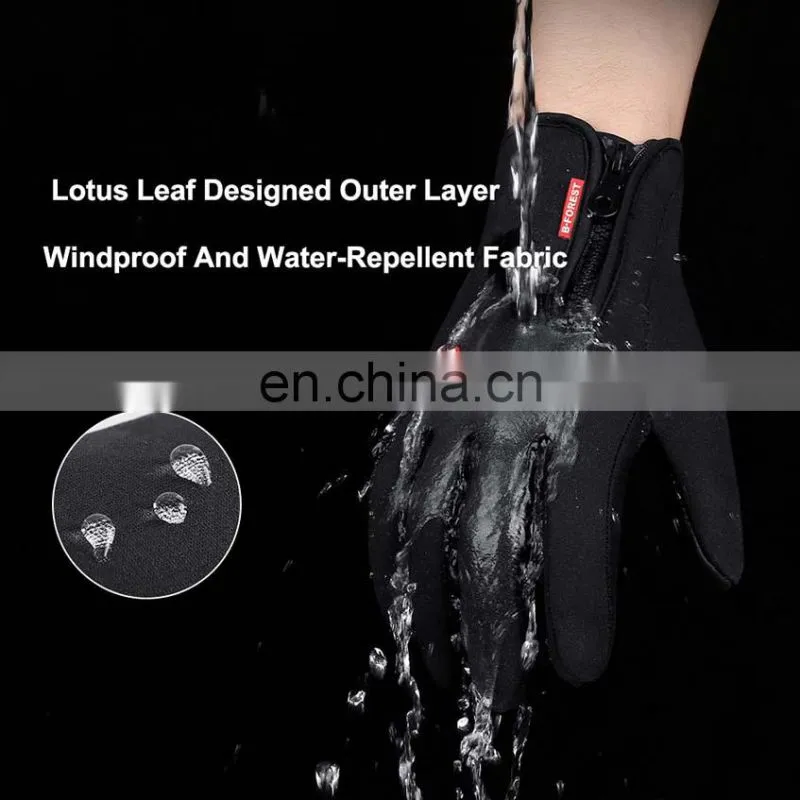 Wholesale Waterproof black neoprene fabric with touchscreen fingers outdoor sport diving protective glove