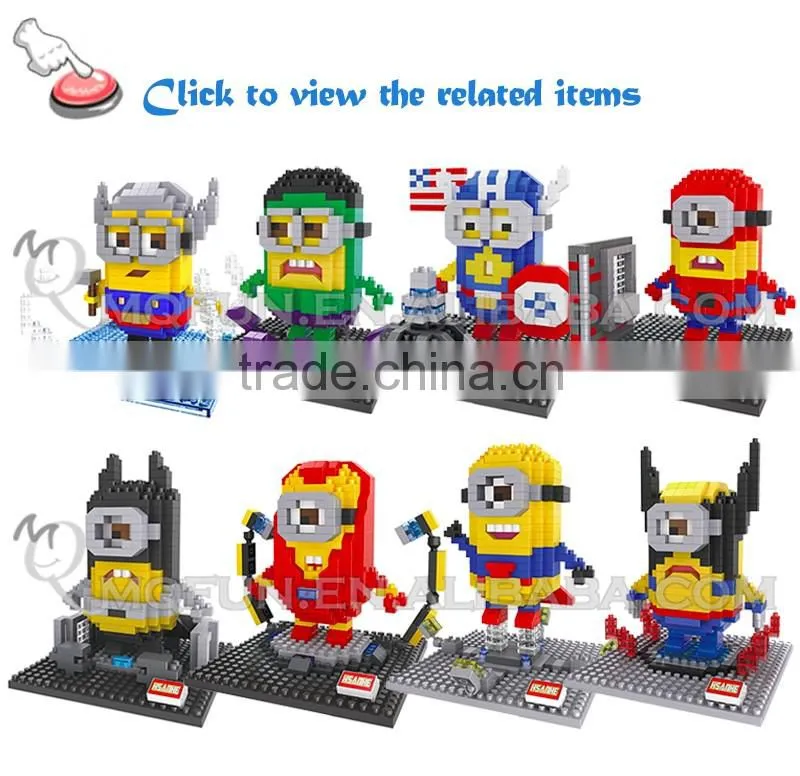 Mini Qute Sembo kawaii 6 styles Marvel avenger ninja Batman plastic building block model educational toy
