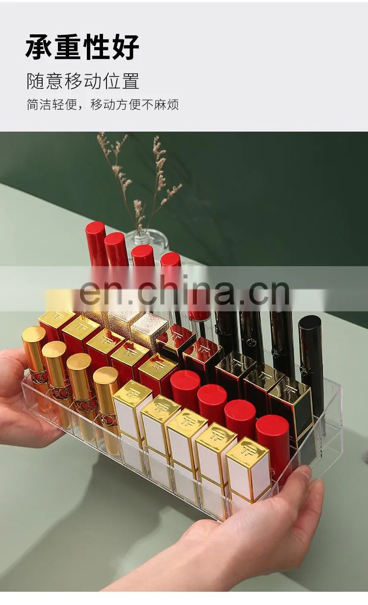 9/24/36/40 Grid Lipstick Box Acrylic Makeup Organizer Storage Box Lipstick Nail Polish Display Stand Holder Cosmetic Organizer