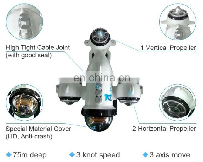 Small cheap professional Robot ROV camera inspection submarine