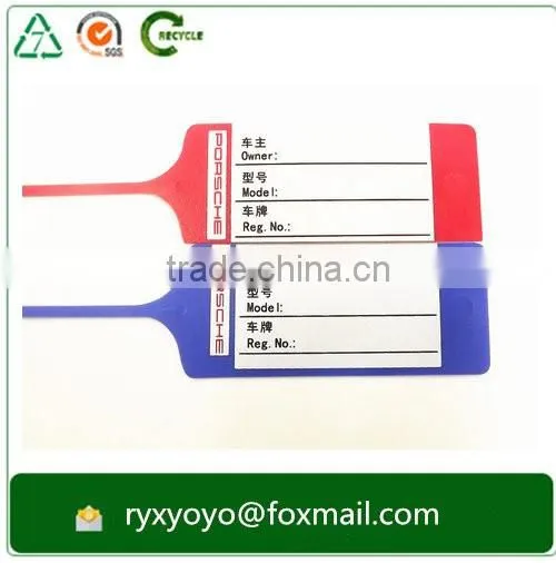 colorful luggage tag/self-locking plastic tag/pp car key tag