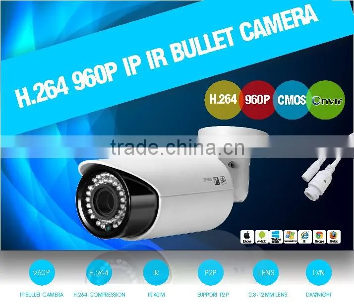 Full Metal Varifocal Lens IP Bullet Camera 1280*960P 1.3MP IR Outdoor Waterproof Color Security Camera with Onvif2.4