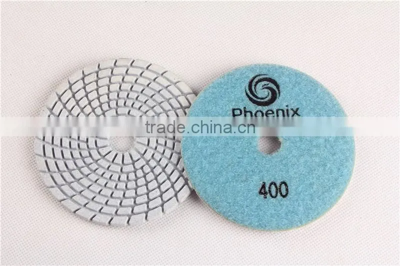 High quality 100mm swirl wet polishing pads for marble with 4.00mm