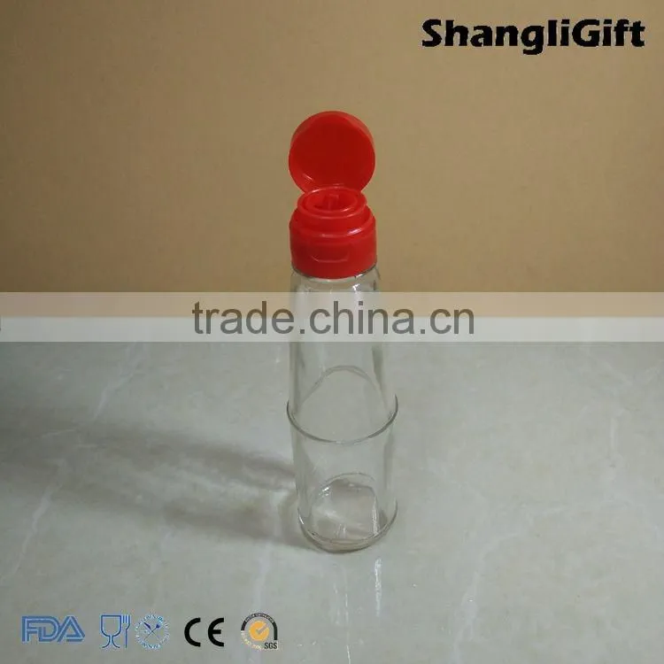 120ml soy bean sauce glass bottle with flip top lid