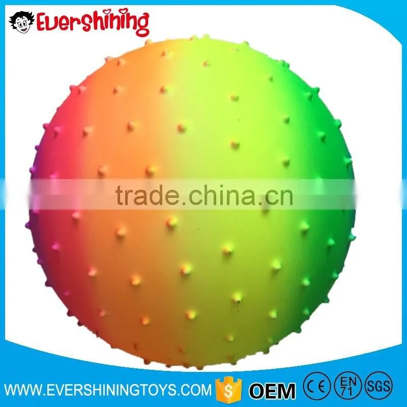 phthalate free rainbow inflatable beach ball /massage ball