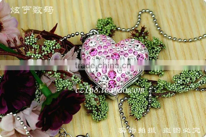 Love heart pink Jewelry usb flash drive