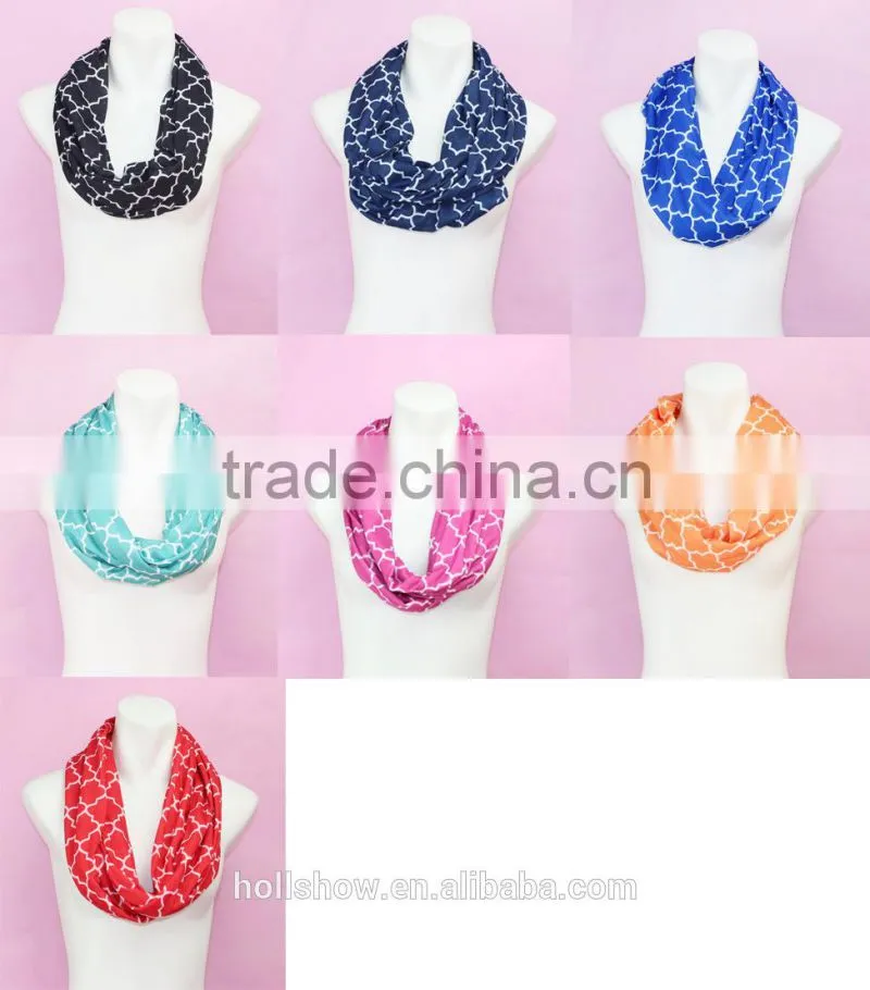 Best Selling Geometry Printed Polyester Women Infinity Circle Loop Scarf