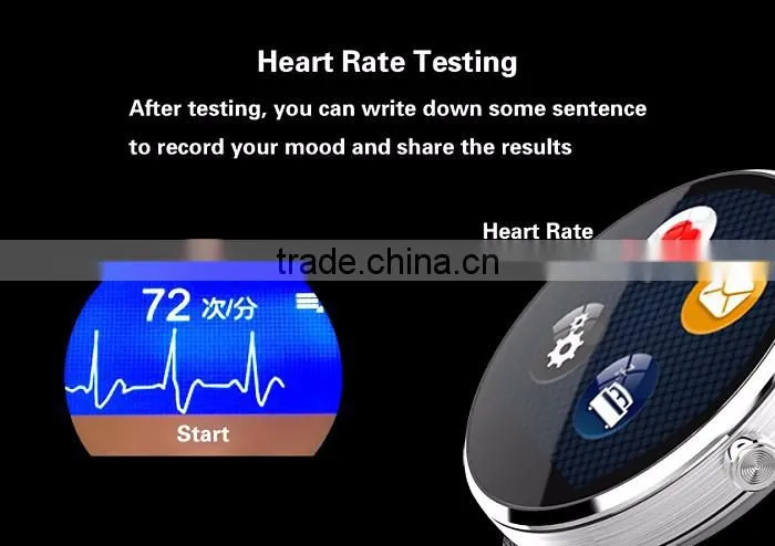china cheap smart watch phone with round panel/heart rate watch phone