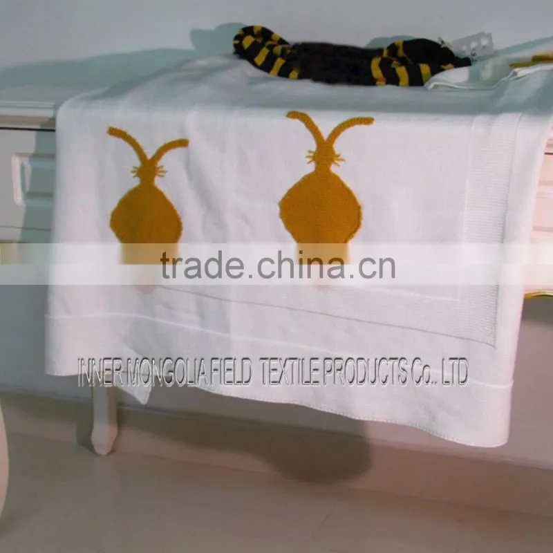 Babies Cot Blanket with Bunny Rabbit Tails