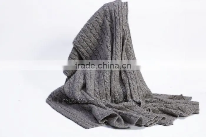 Cheap Baby Wool Cable Knitted Throw Blanket