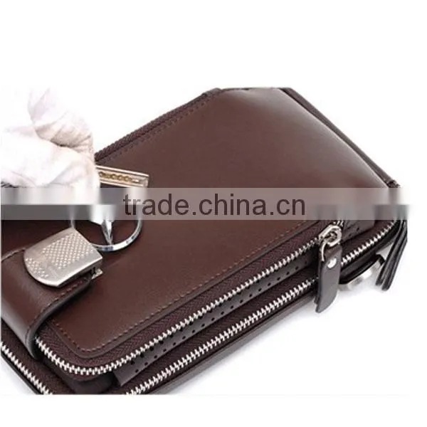 2014 high end men mobile phone wallet case leather cell phone wallet