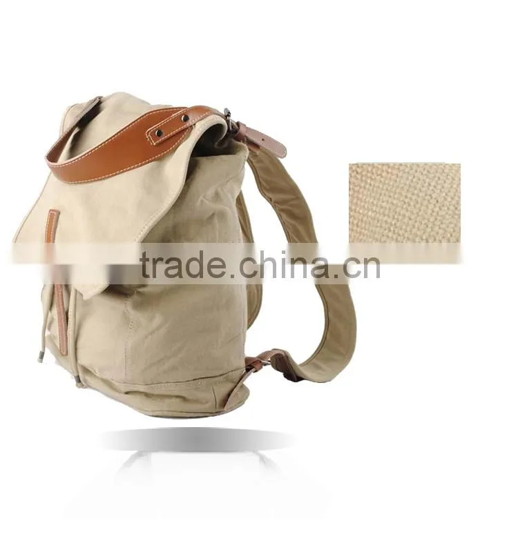 high quality hot sale custom fashion simple plain canvas backpack for teens
