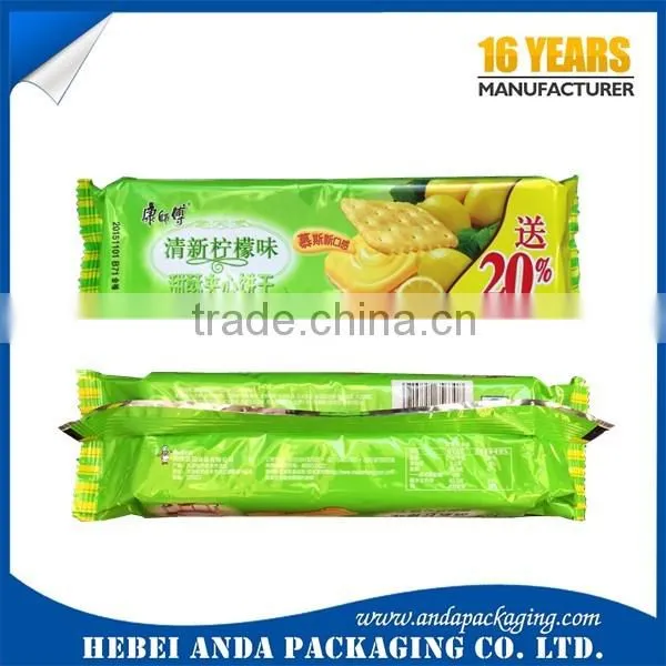 printed cookie packaging/biscuit packaging bag/snack plastic packaging sachet/stand up pouch with clear window
