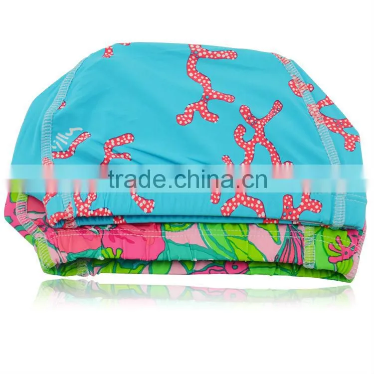 Swimwear polyester cool swimming cap 2016