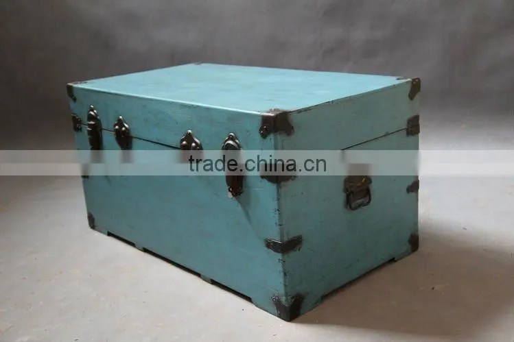 Chinese antique wooden blue storage case