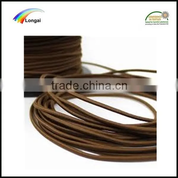 garment use polyester elastic round braided rubber rope for sale