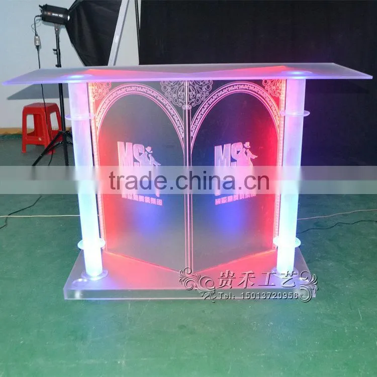 high quality acrylic bar table with lights,DJ table for bar
