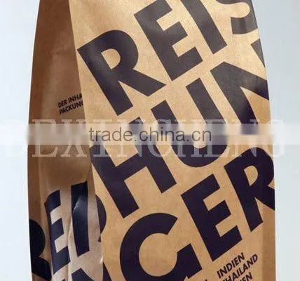 Heat Sealed Foil Lined Kraft Paper Rice Packaging bags