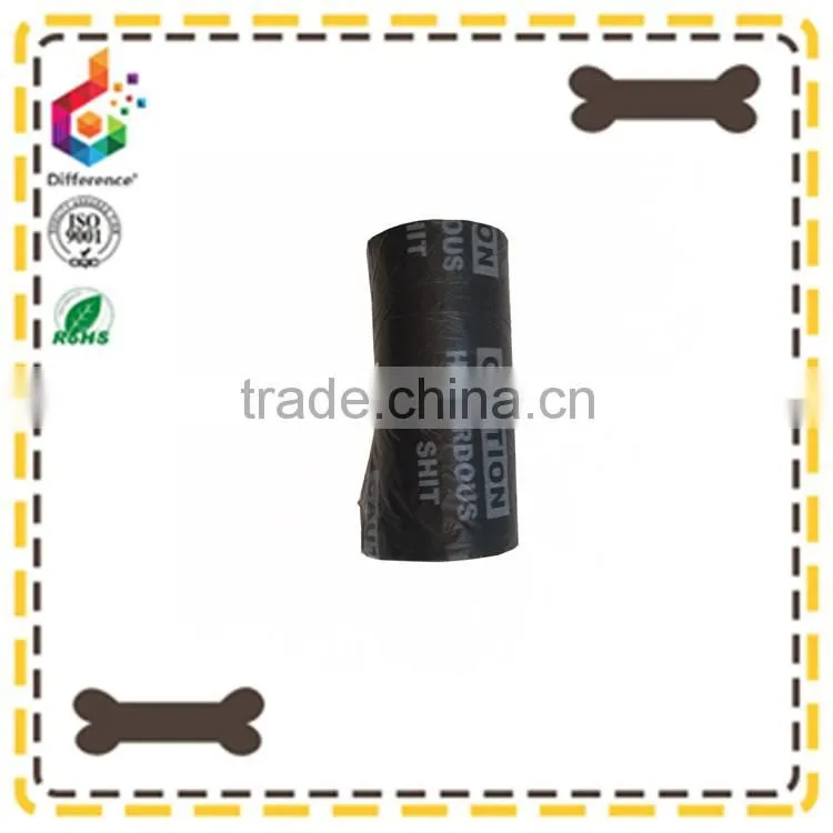 Words printed disposable dog poop bag
