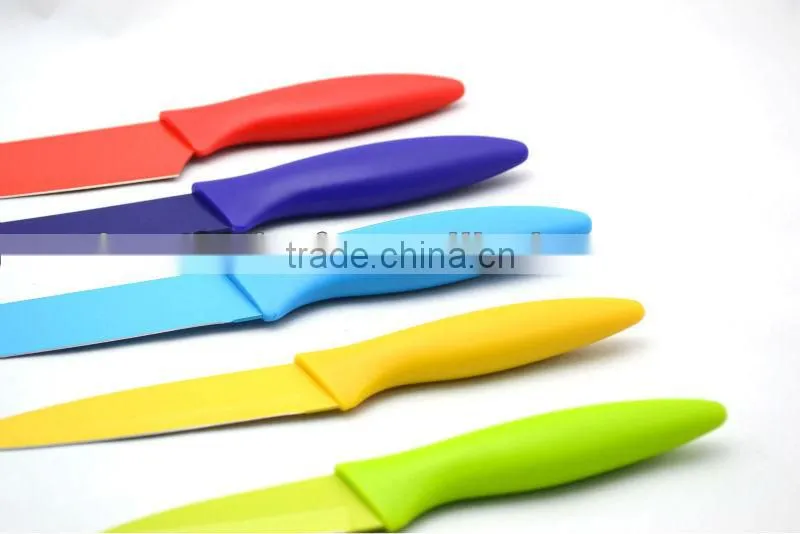 5pcs color Non-stick with Acrylic Block cook knives