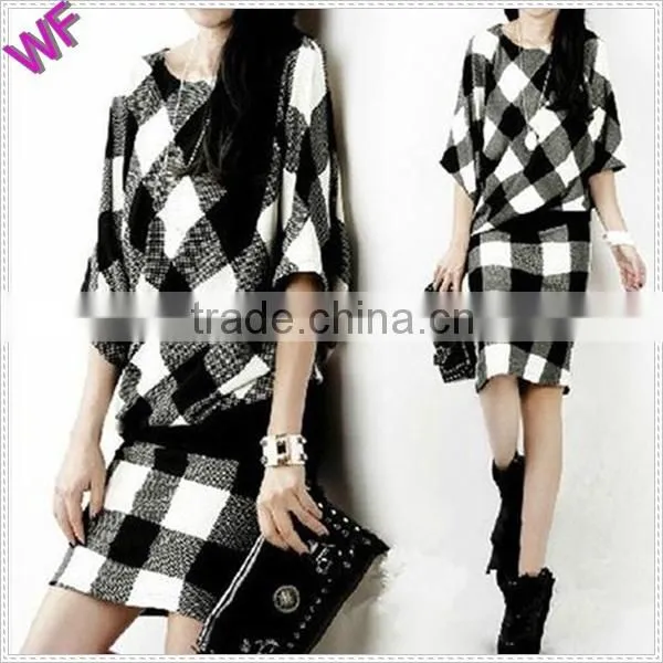 China Casual Hot Girls's Dress Batwing Sleeve Dress