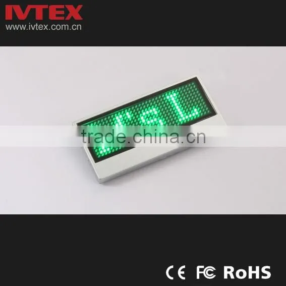 Digital Blue Rechargeable Battery Backup LED Sign / LED name badge / Digital badge