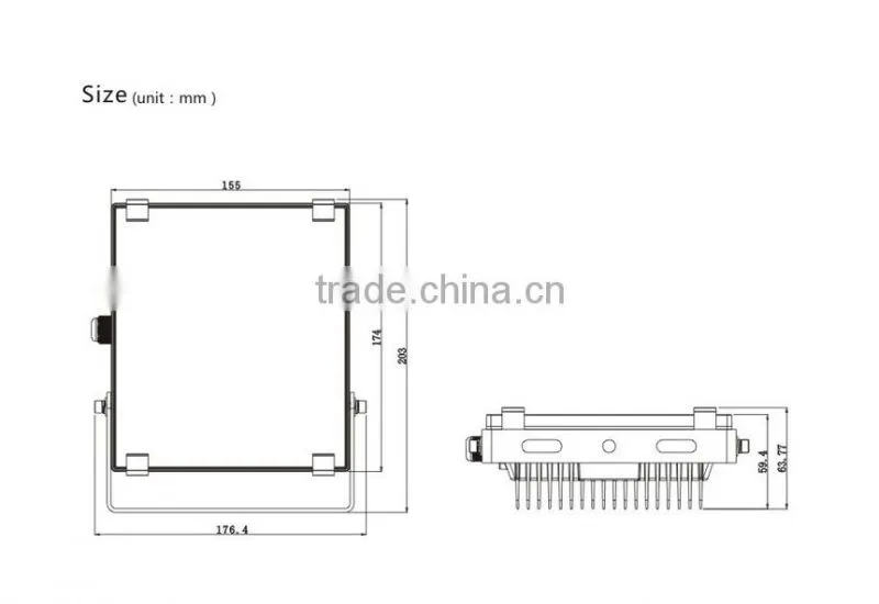 120lm/w LED floodlight, ultra slim model, aluminum heatsink,5 years warranty