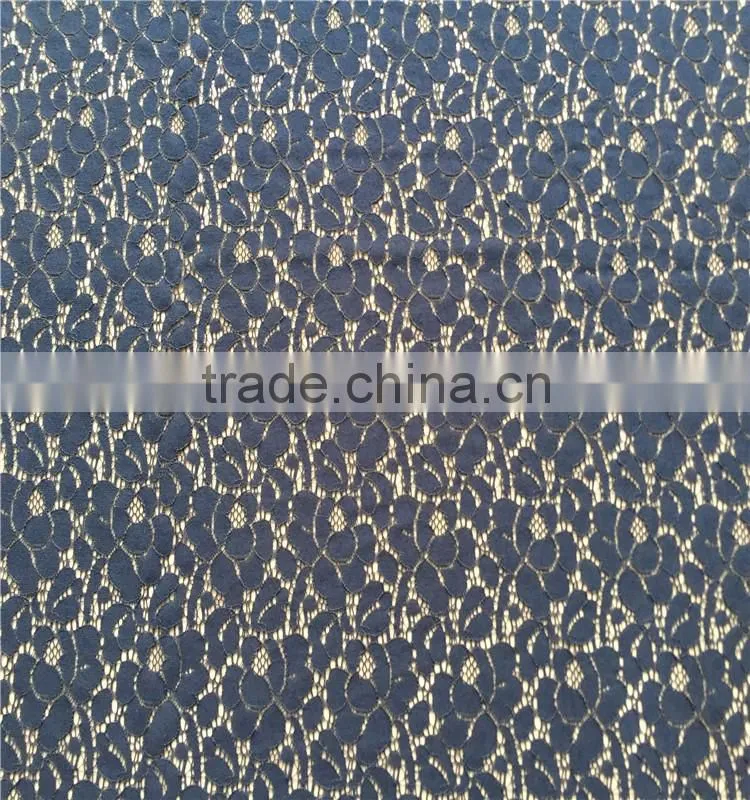 Machine Knitted designed durable ivory beaded lace fabric